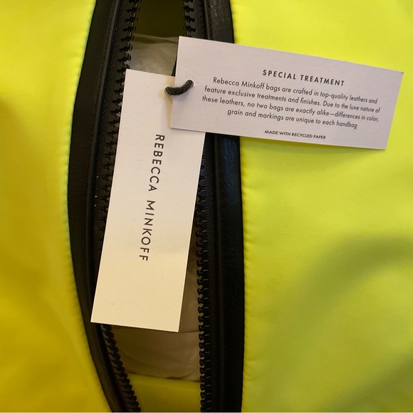 Rebecca Minkoff Neon Lime Backpack with Black Trim